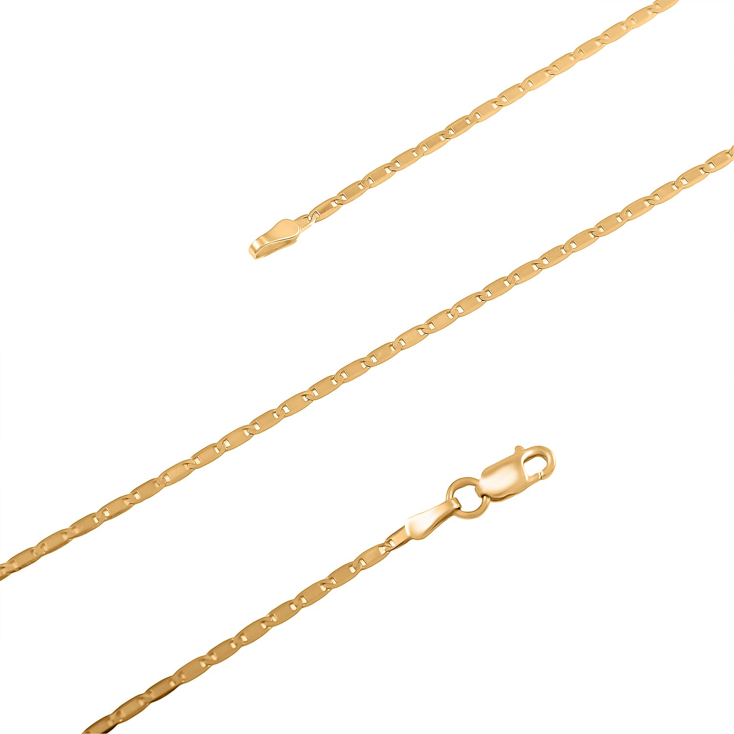 14K Yellow Gold Over Sterling Silver Mariner Chain Necklace 24 Inches 3.20 Grams