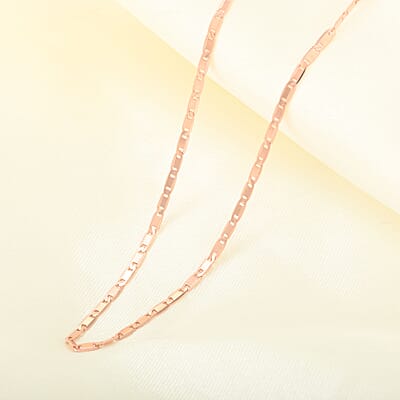 14K Rose Gold Over Sterling Silver Mariner Chain Necklace 24 Inches 3.20 Grams