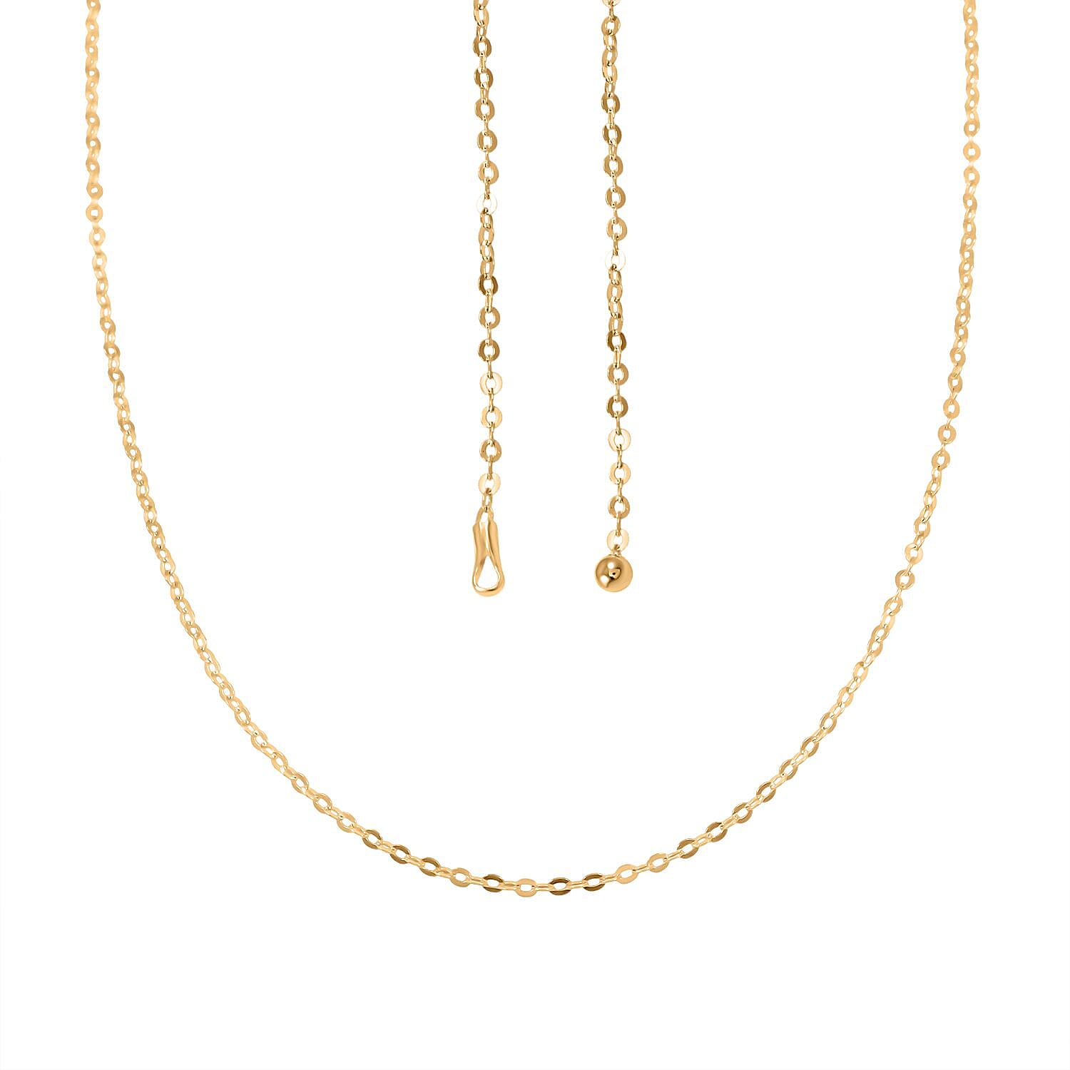 14K Yellow Gold Over Sterling Silver Link Chain Necklace 18-24 Inches 2.20 Grams