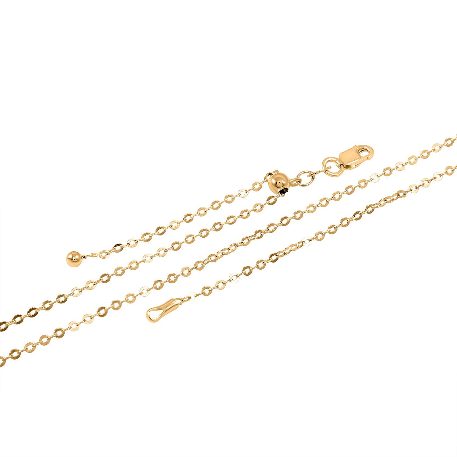 14K Yellow Gold Over Sterling Silver Link Chain Necklace 18-24 Inches 2.20 Grams