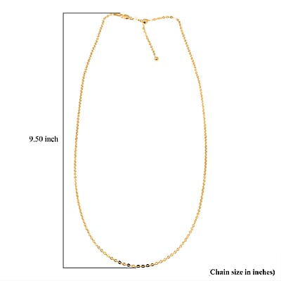 14K Yellow Gold Over Sterling Silver Link Chain Necklace 18-24 Inches 2.20 Grams