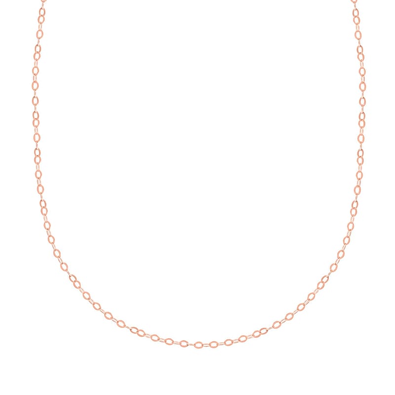 14K Rose Gold Over Sterling Silver Link Chain Necklace 18-24 Inches 2.20 Grams