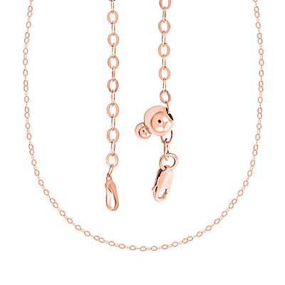 14K Rose Gold Over Sterling Silver Link Chain Necklace 18-24 Inches 2.20 Grams