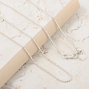 Sterling Silver Beaded Adjustable Chain Necklace 24 Inches 3.10 Grams