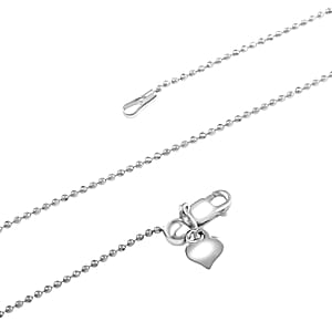 Sterling Silver Beaded Adjustable Chain Necklace 24 Inches 3.10 Grams