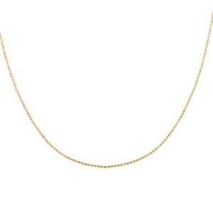 14K Yellow Gold Over Sterling Silver Beaded Adjustable Chain Necklace 24 Inches 3.10 Grams