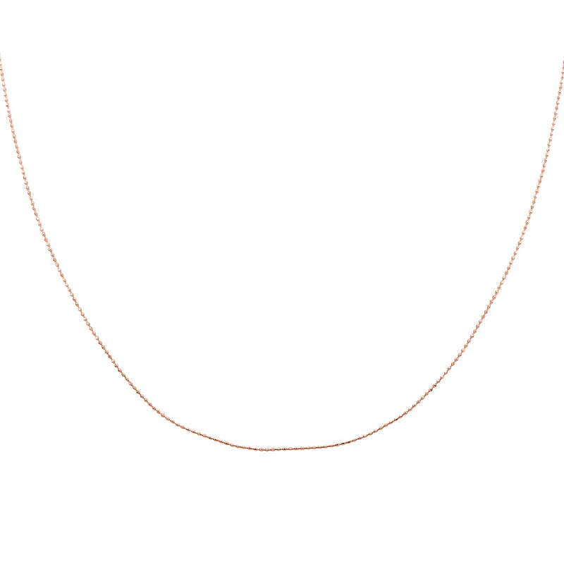14K Rose Gold Over Sterling Silver Beaded Adjustable Chain Necklace 24 Inches 3.10 Grams