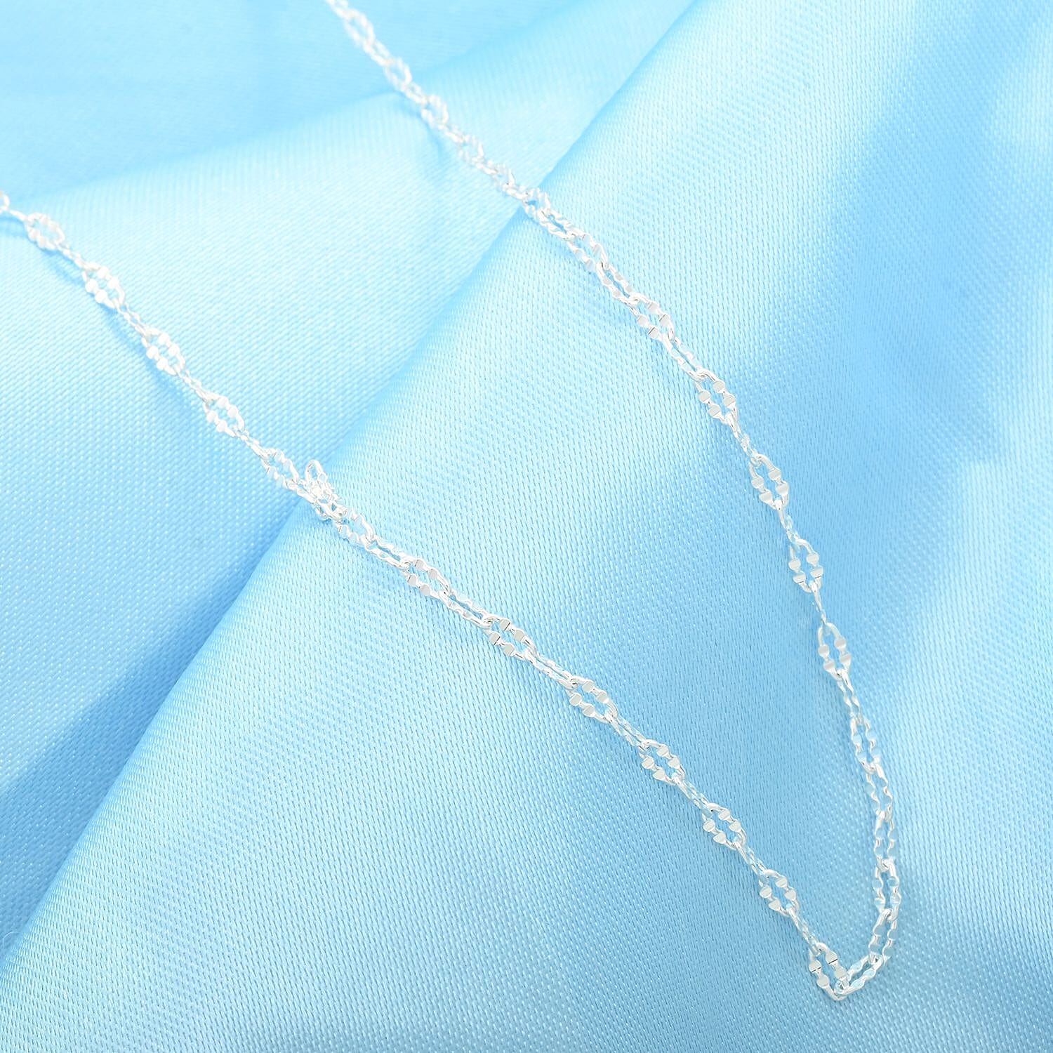 Sterling Silver Oval Daisy Chain Necklace 24 Inches 3 Grams