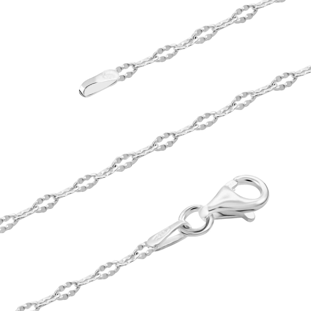 Sterling Silver Oval Daisy Chain Necklace 24 Inches 3 Grams image number 2