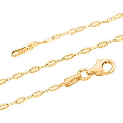 14K Yellow Gold Over Sterling Silver Oval Daisy Chain Necklace 24 Inches 3 Grams