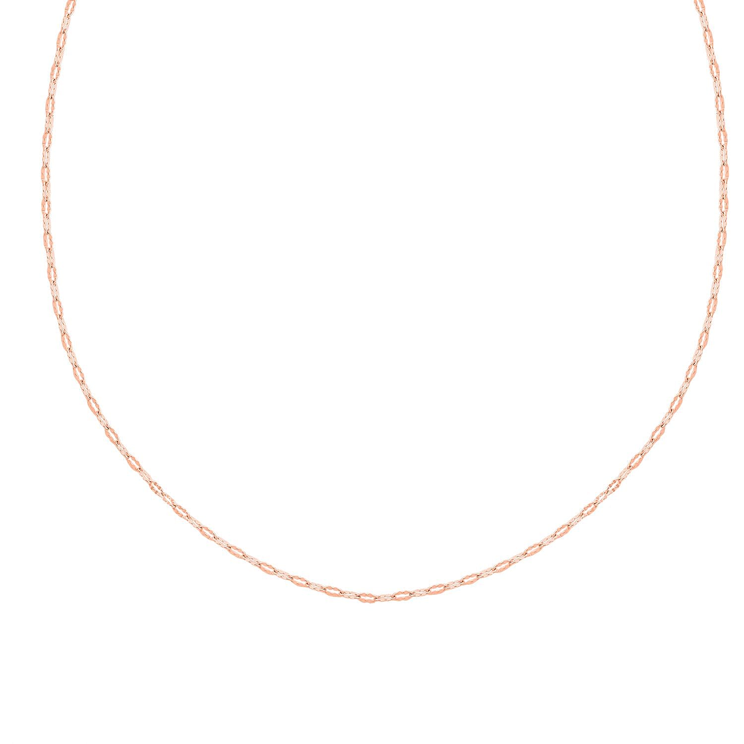 14K Rose Gold Over Sterling Silver Oval Daisy Chain Necklace 24 Inches 3 Grams