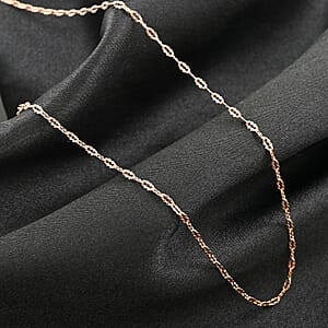 14K Rose Gold Over Sterling Silver Oval Daisy Chain Necklace 24 Inches 3 Grams