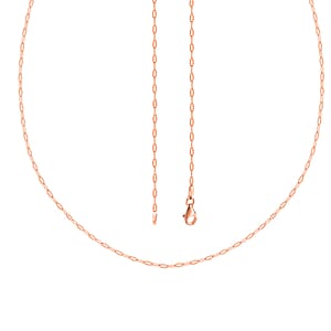 14K Rose Gold Over Sterling Silver Oval Daisy Chain Necklace 24 Inches 3 Grams