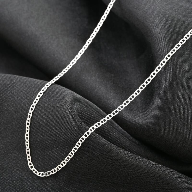 Sterling Silver Round Mariner Chain Necklace 24 Inches 2.70 Grams