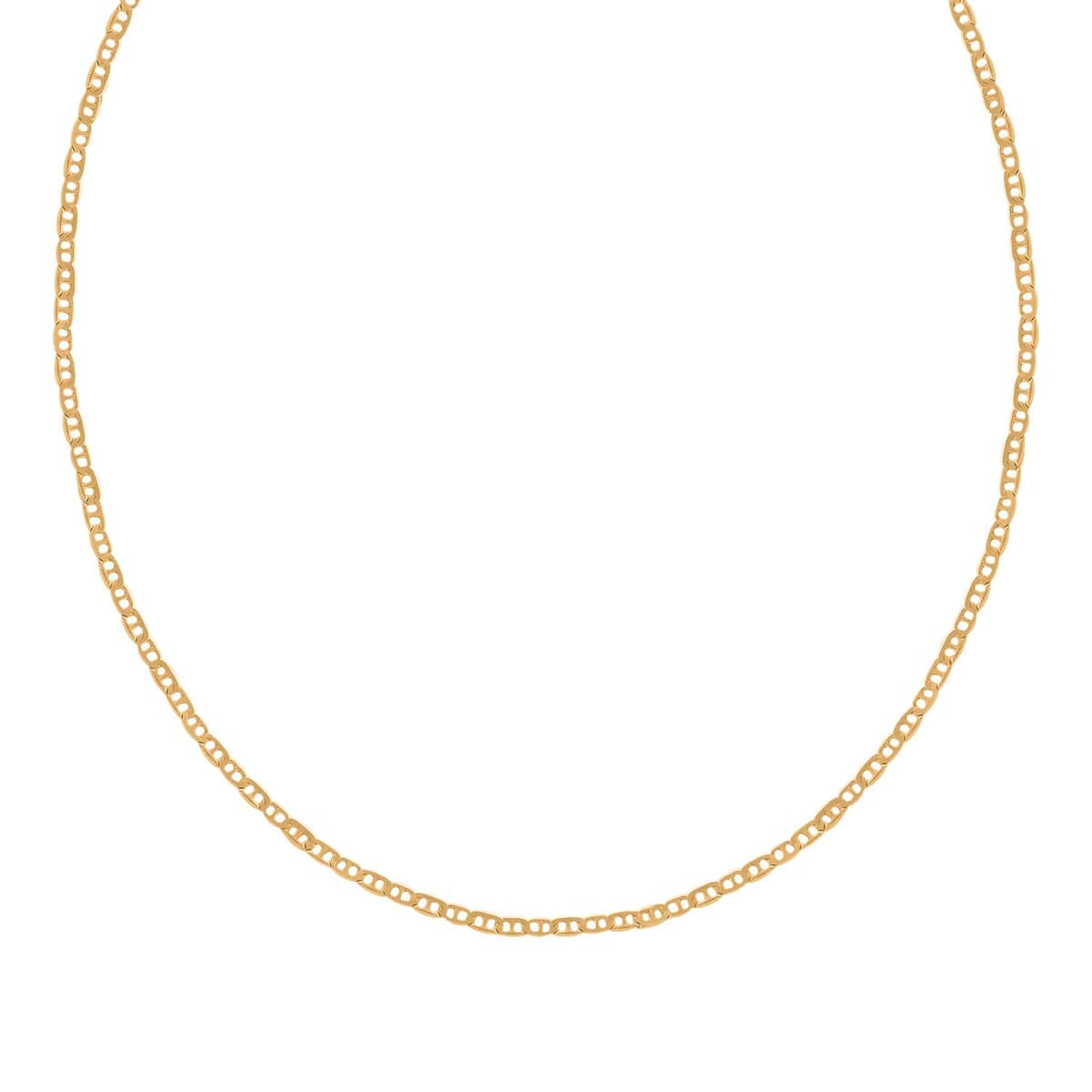 14K Yellow Gold Over Sterling Silver Mariner Chain Necklace 20 Inches 2.30 Grams image number 0