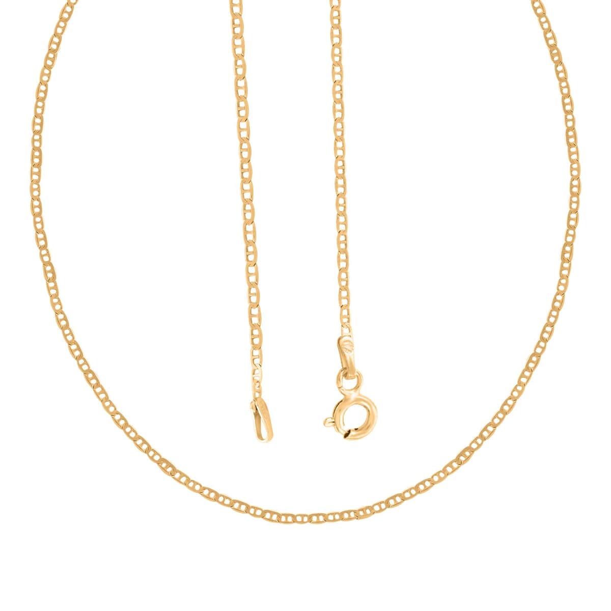 14K Yellow Gold Over Sterling Silver Mariner Chain Necklace 20 Inches 2.30 Grams image number 3