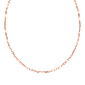 14K Rose Gold Over Sterling Silver Mariner Chain Necklace 20 Inches 2.30 Grams