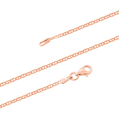 14K Rose Gold Over Sterling Silver Mariner Chain Necklace 20 Inches 2.30 Grams