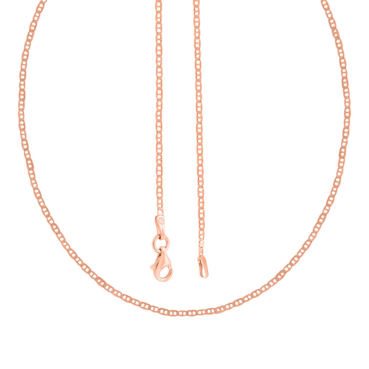 14K Rose Gold Over Sterling Silver Mariner Chain Necklace 20 Inches 2.30 Grams image number 3