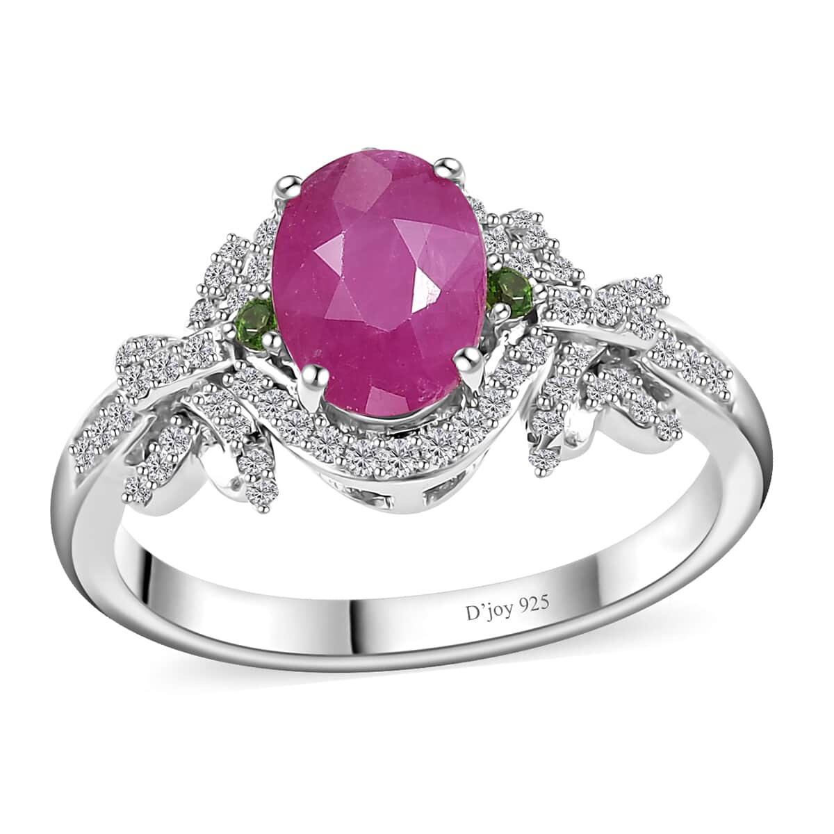 Premium Taveta Ruby, Multi Gemstone Ring in Platinum Over Sterling Silver (Size 7.0) 2.10 ctw image number 0