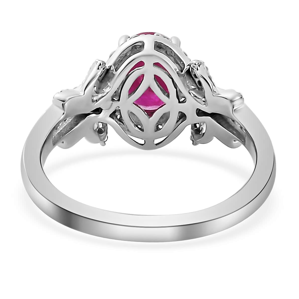 Premium Taveta Ruby, Multi Gemstone Ring in Platinum Over Sterling Silver (Size 7.0) 2.10 ctw image number 4