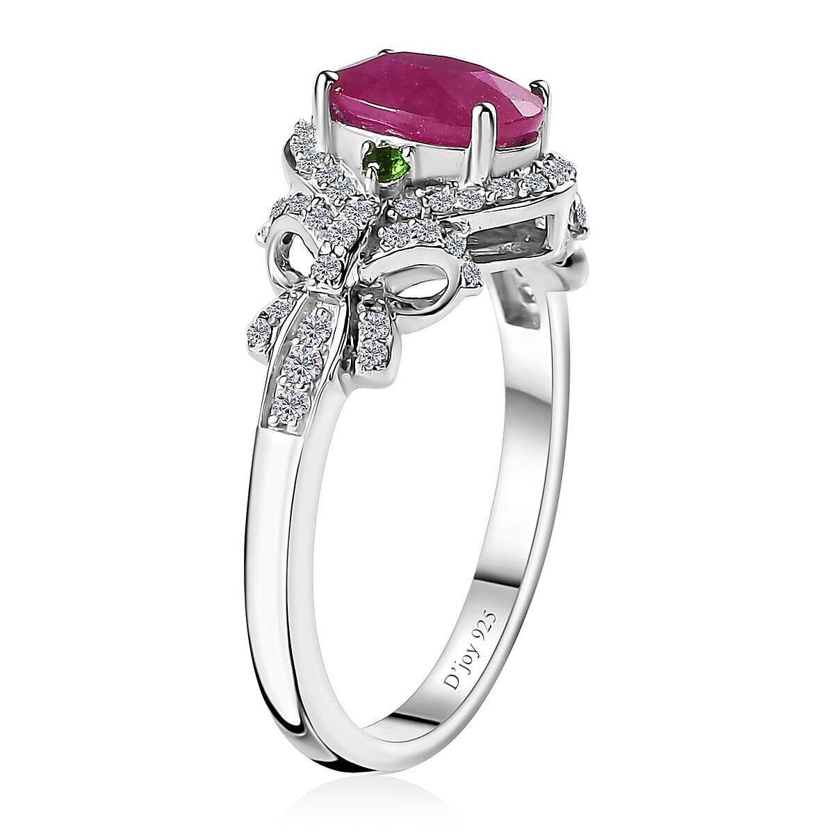 Premium Taveta Ruby and Multi Gemstone Ring in Platinum Over Sterling Silver (Size 6.0) 2.10 ctw image number 3