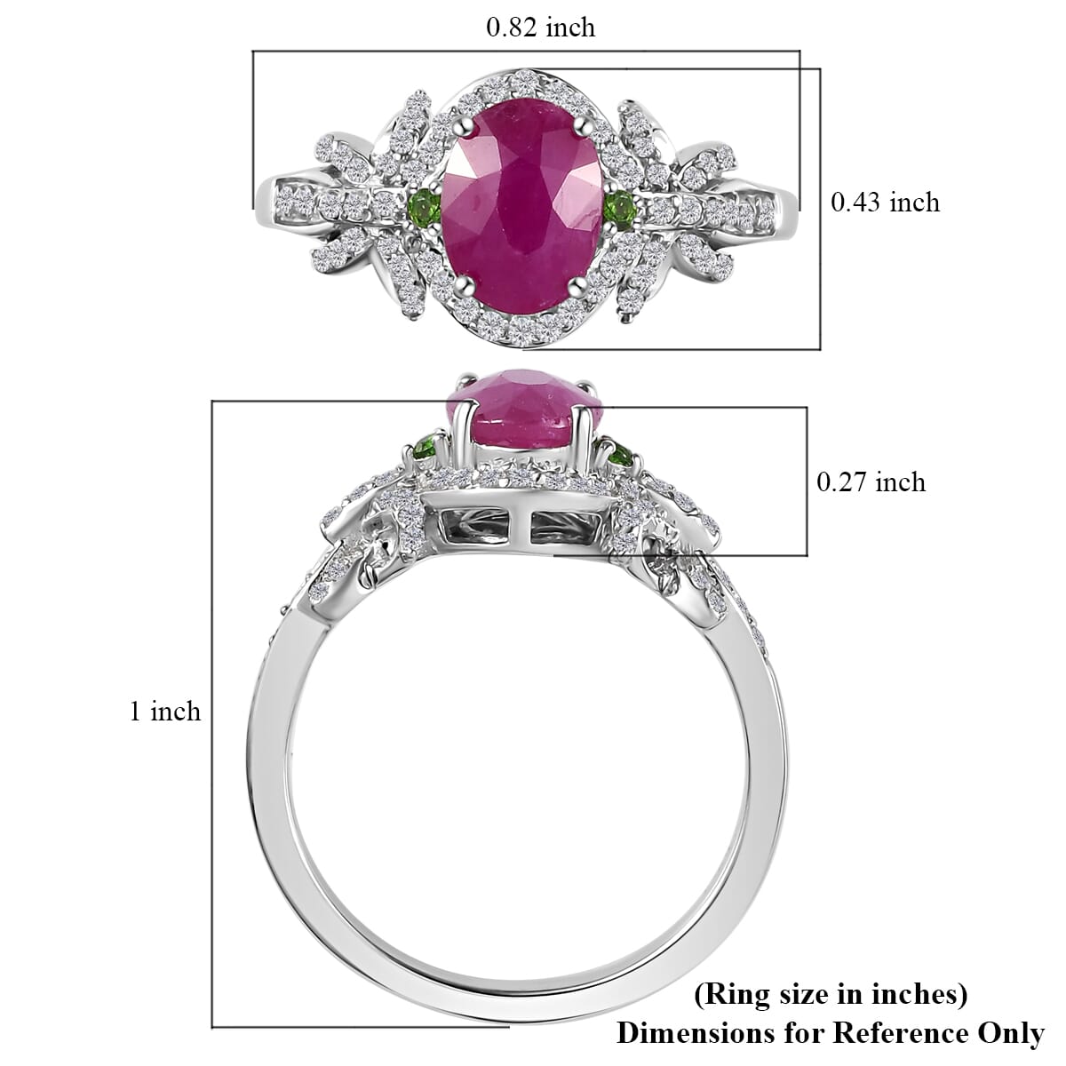 Buy Premium Royal Ruby and Multi Gemstone Ring in Platinum Over ...