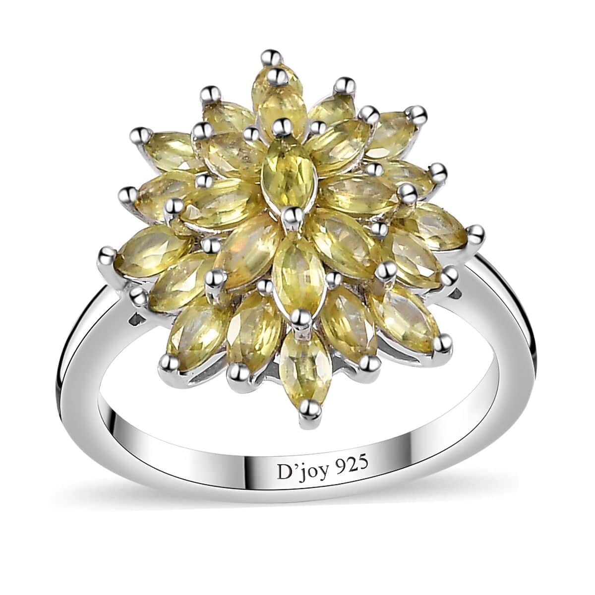 Premium Sphene Sparkle Ring in Rhodium Over Sterling Silver (Size 10.0) 2.25 ctw image number 0
