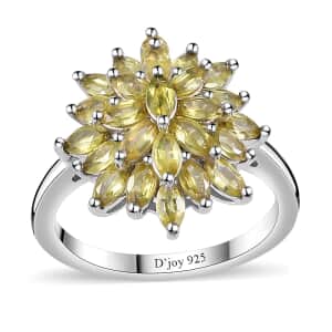 Premium Sphene Sparkle Ring in Rhodium Over Sterling Silver (Size 10.0) 2.25 ctw