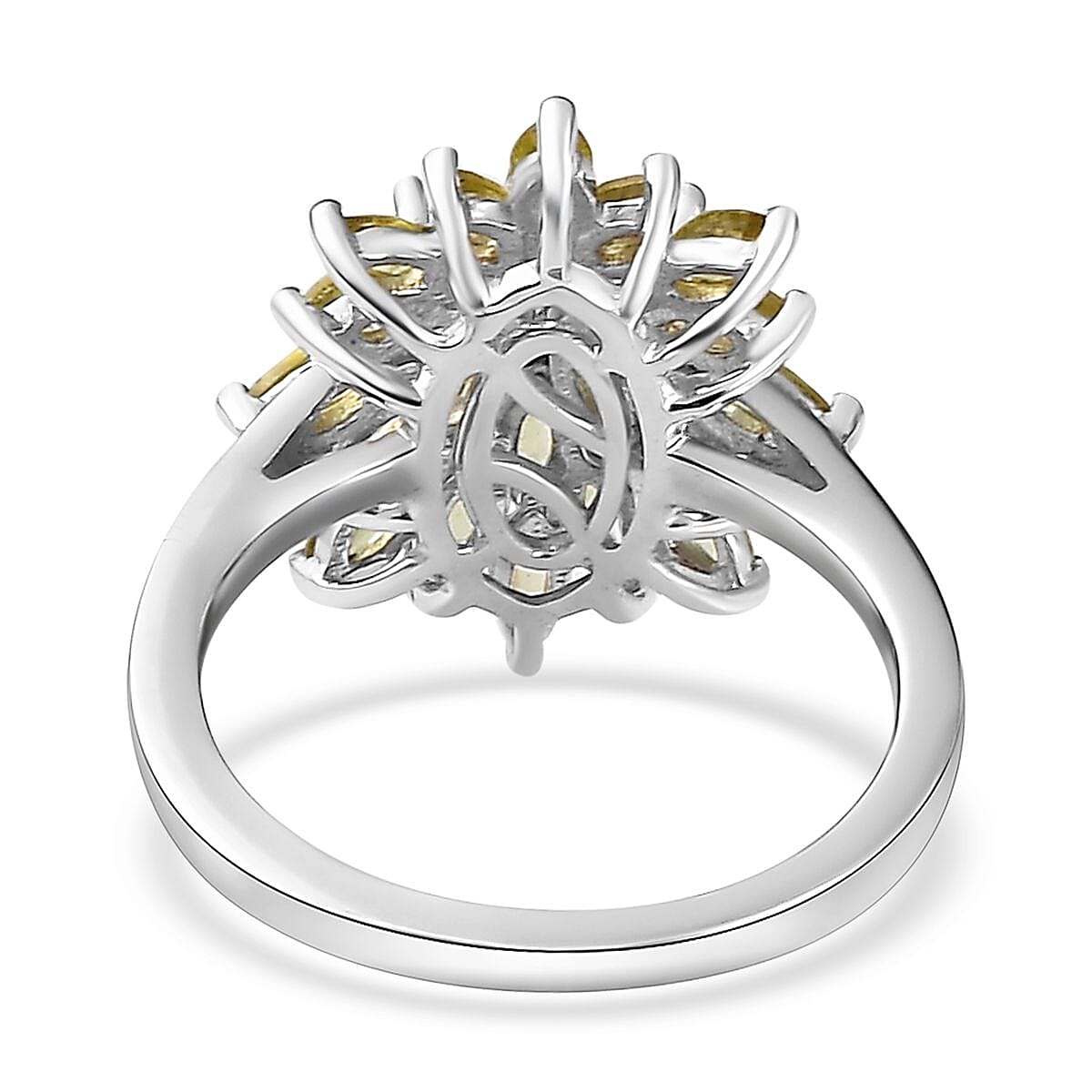Premium Sphene Sparkle Ring in Rhodium Over Sterling Silver (Size 10.0) 2.25 ctw