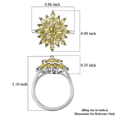 Premium Sphene Sparkle Ring in Rhodium Over Sterling Silver (Size 10.0) 2.25 ctw