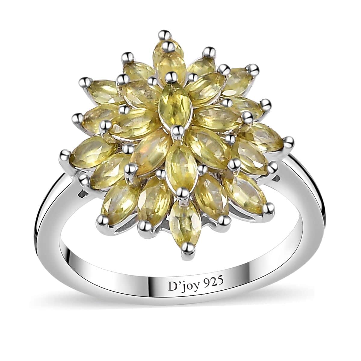 Premium Sphene Sparkle Ring in Rhodium Over Sterling Silver (Size 7.0) 2.25 ctw image number 0