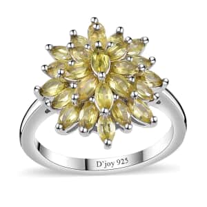 Premium Sphene Sparkle Ring in Rhodium Over Sterling Silver (Size 7.0) 2.25 ctw