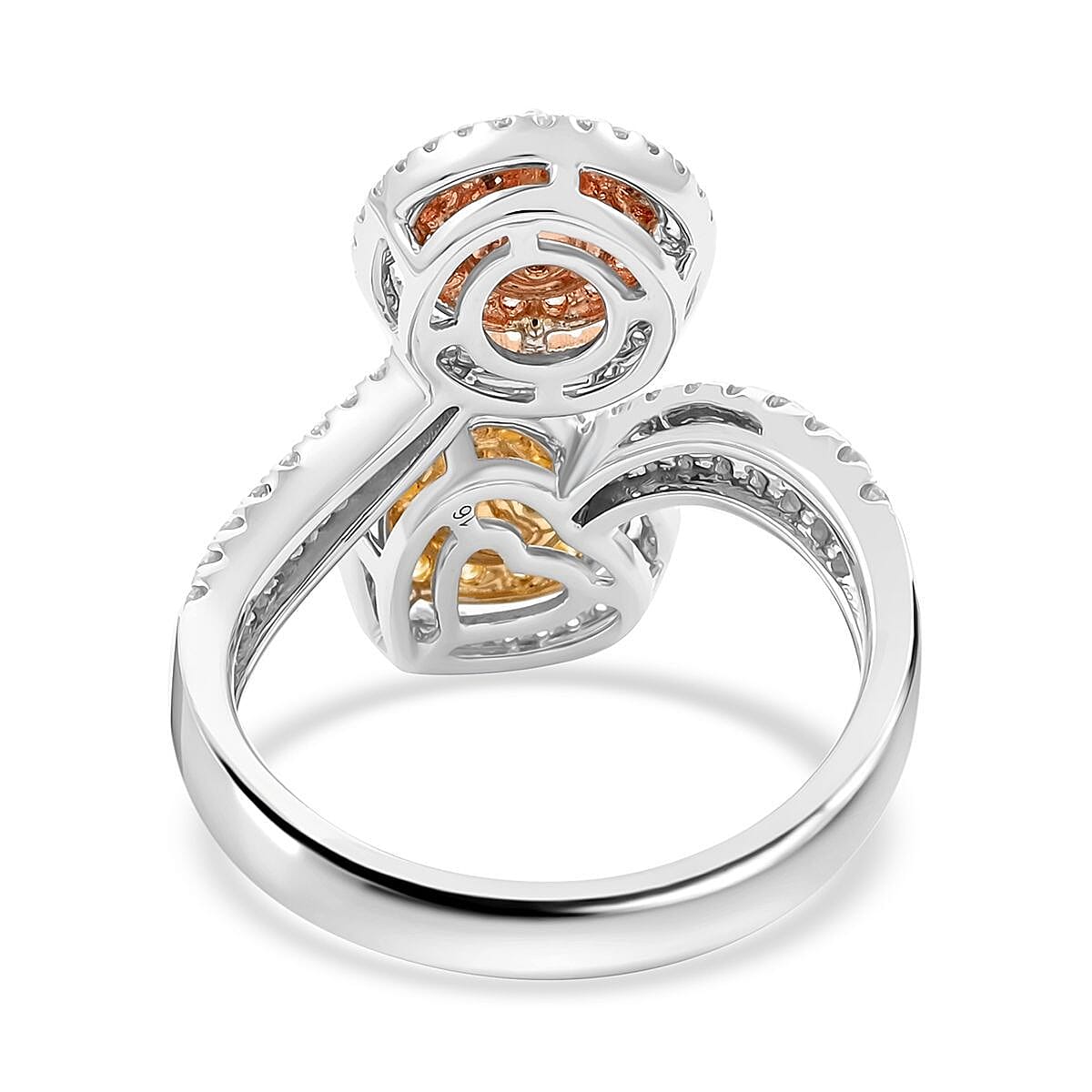 Modani 14K Yellow, White and Rose Gold Natural Yellow and White Diamond Ring (Size 10.0) 5.10 Grams 1.75 ctw image number 4