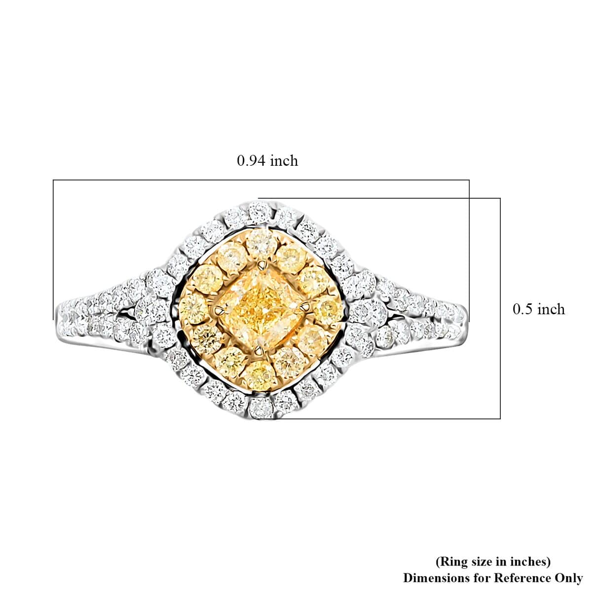 Modani 14K Yellow and White Gold Natural Yellow and White Diamond Ring (Size 8.0) 1.00 ctw image number 5