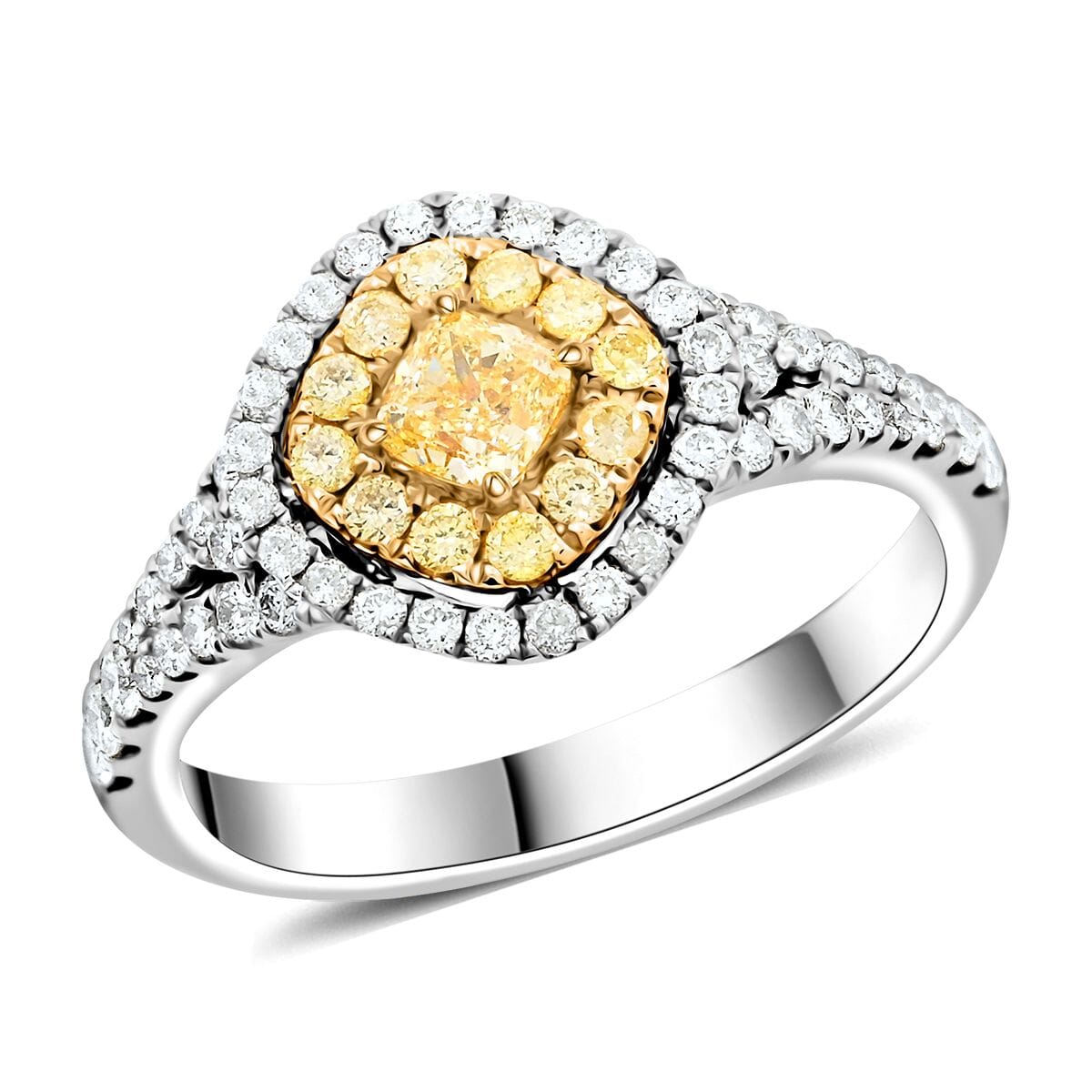 Modani 14K Yellow and White Gold Natural Yellow and White Diamond Ring (Size 9.0) 1.00 ctw image number 0