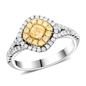 Modani 14K Yellow and White Gold Natural Yellow and White Diamond Ring (Size 9.0) 1.00 ctw
