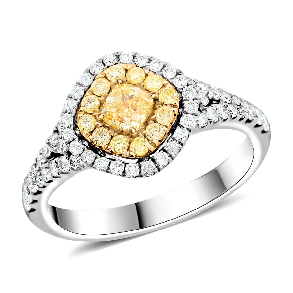 Modani 14K Yellow and White Gold Natural Yellow and White Diamond Ring (Size 10.0) 1.00 ctw image number 0