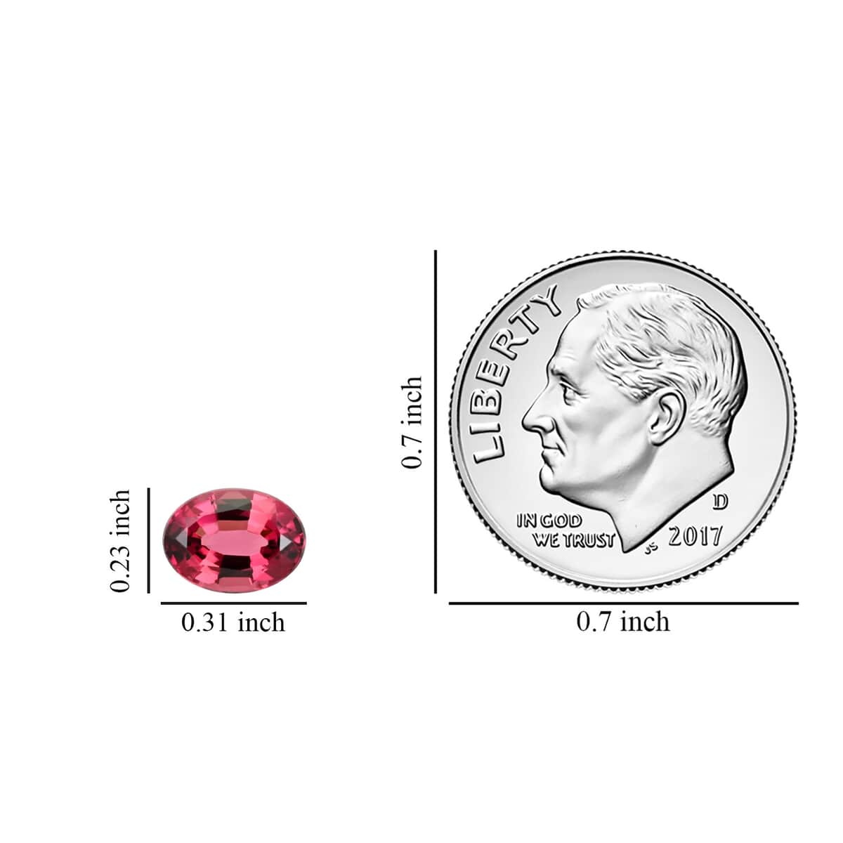 AAAA Ouro Fino Rubellite (Ovl 8x6 mm) 1.20 ctw image number 3