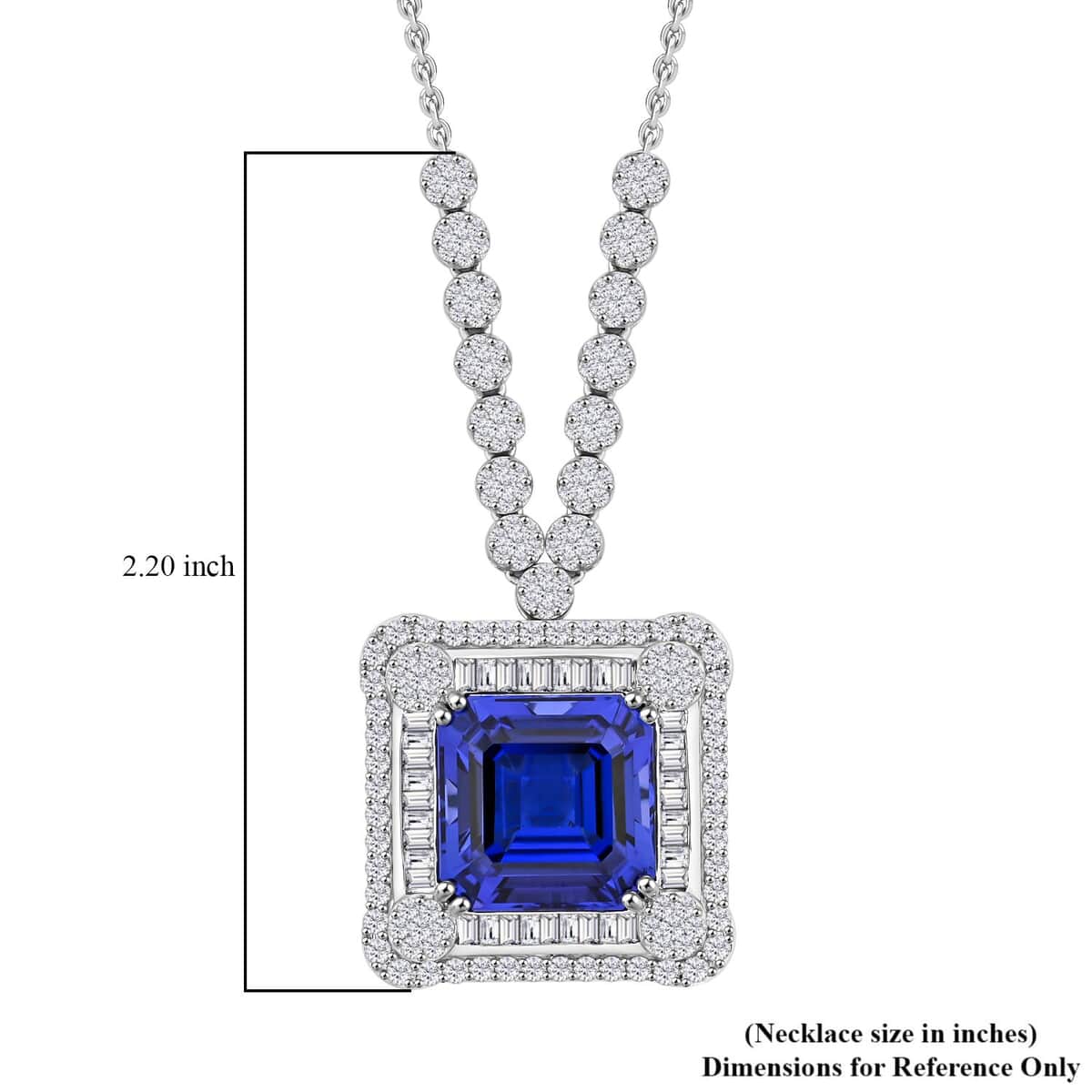 Chairman Vault Collection Certified & Appraised Rhapsody 950 Platinum AAAA Tanzanite and E-F VS Diamond Pendant Necklace 18 Inches 26.90 Grams 21.40 ctw image number 4