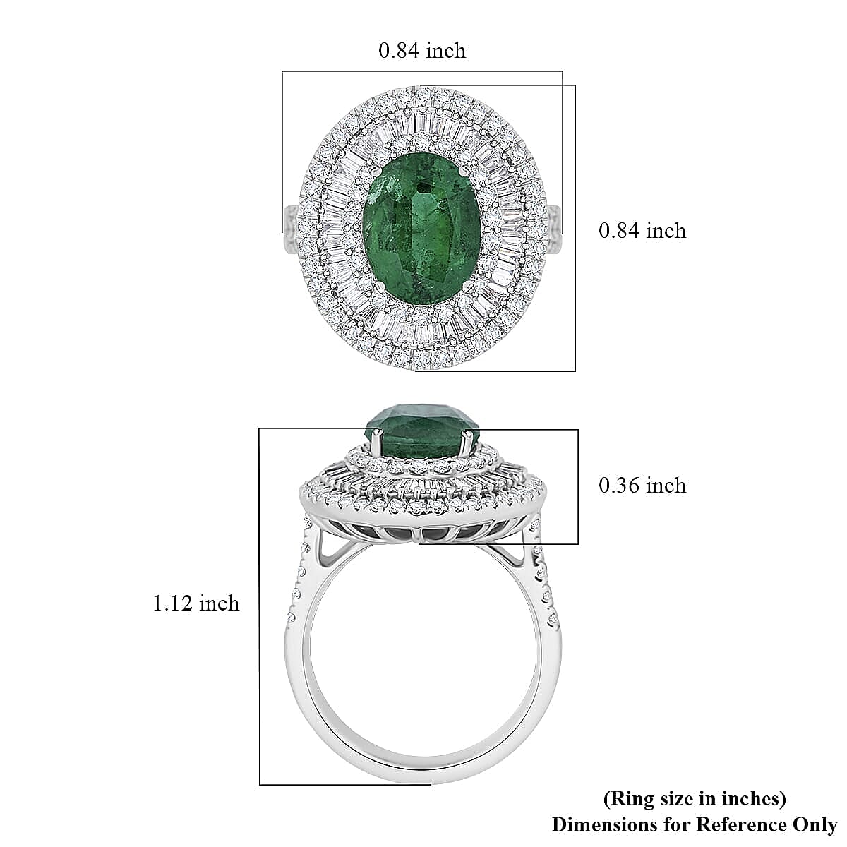 Chairman Vault Collection Certified & Appraised Rhapsody AAAA Kagem Zambian Emerald and E-F VS Diamond 5.40 ctw Ring in 950 Platinum (Size 7.0) 14.40 Grams