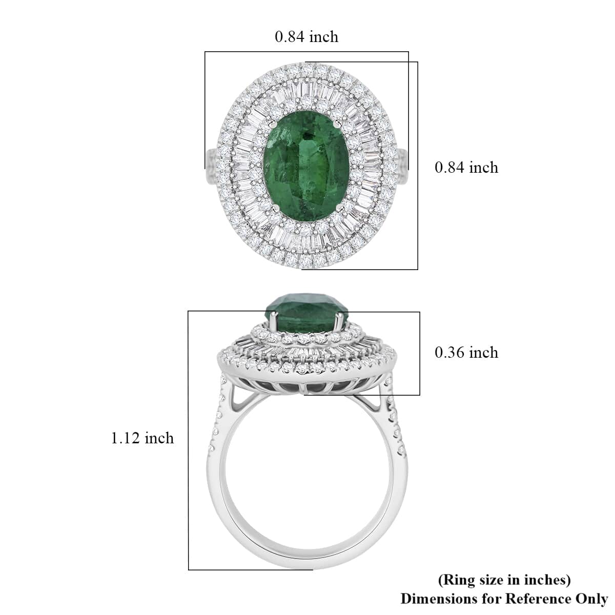 Chairman Vault Collection Certified & Appraised Rhapsody 950 Platinum AAAA Kagem Zambian Emerald and E-F VS Diamond Ring (Size 7.0) 14.40 Grams 5.40 ctw image number 4