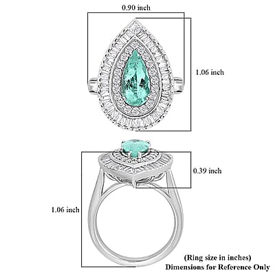 Chairman Vault Collection Certified & Appraised Rhapsody 950 Platinum AAAA Paraiba Tourmaline and E-F VS Diamond Ring (Size 7.0) 13.21 Grams 3.20 ctw