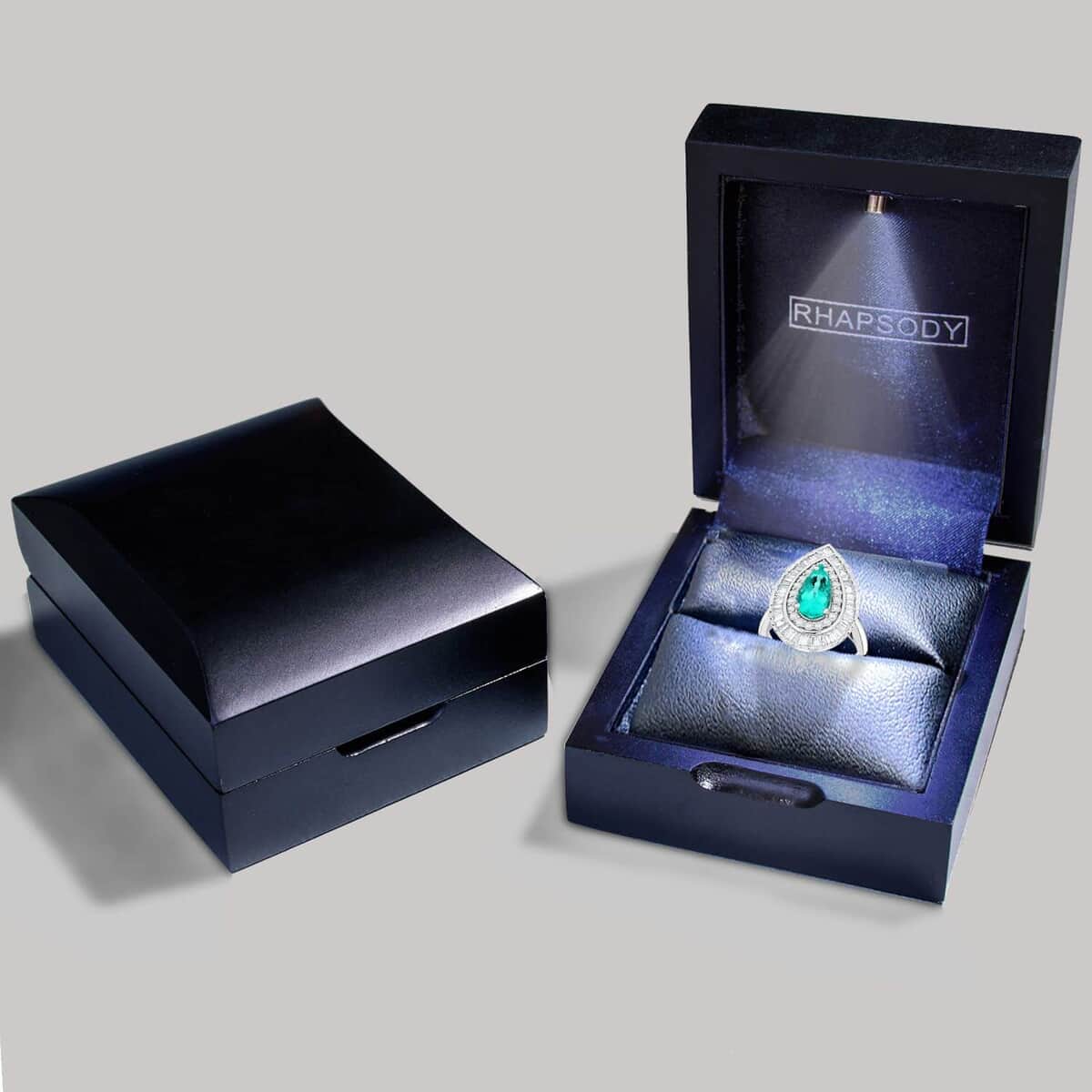 Chairman Vault Collection Certified & Appraised Rhapsody 950 Platinum AAAA Paraiba Tourmaline and E-F VS Diamond Ring (Size 7.0) 13.21 Grams 3.20 ctw image number 5