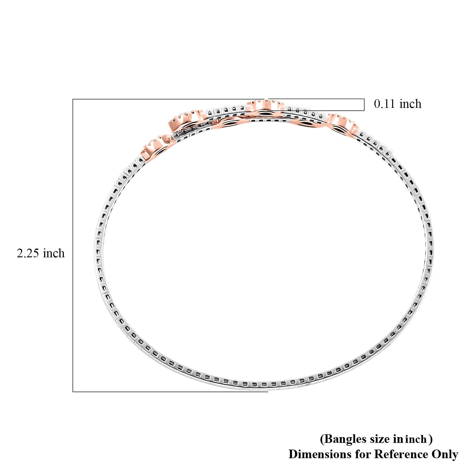 Modani 14K White and Yellow Gold Natural Pink and White Diamond (SI) Bangle Bracelet (7.0 In) Metal Weight (4.35 g) Including Titanium Spring Weight 0.70g 0.90 ctw
