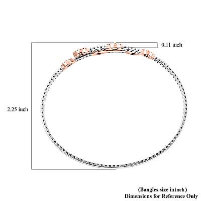Modani 14K White and Yellow Gold Natural Pink and White Diamond (SI) Bangle Bracelet (7.0 In) Metal Weight (4.35 g) Including Titanium Spring Weight 0.70g 0.90 ctw