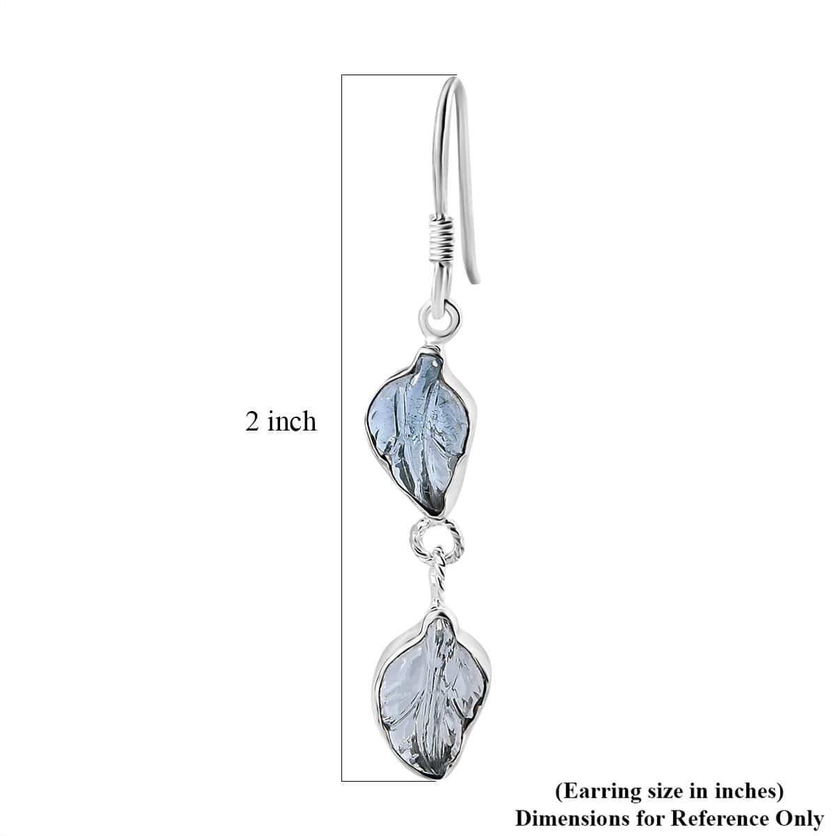 Indian Artistry Aquamarine Carved Leaf 9.10 ctw Earrings in Sterling Silver image number 5