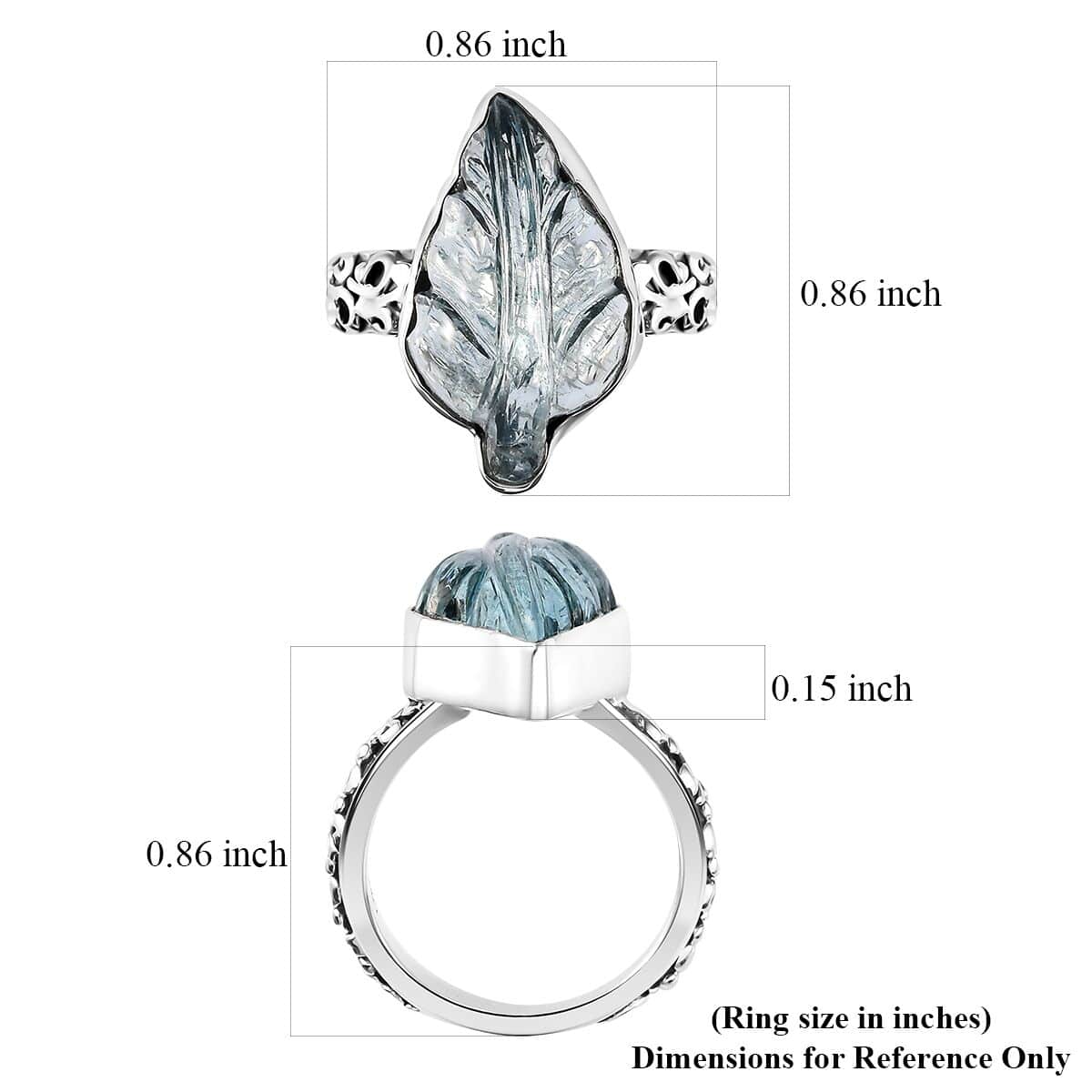 Artisan Crafted Aquamarine Ring in Sterling Silver (Size 10.0) 9.40 ctw image number 5