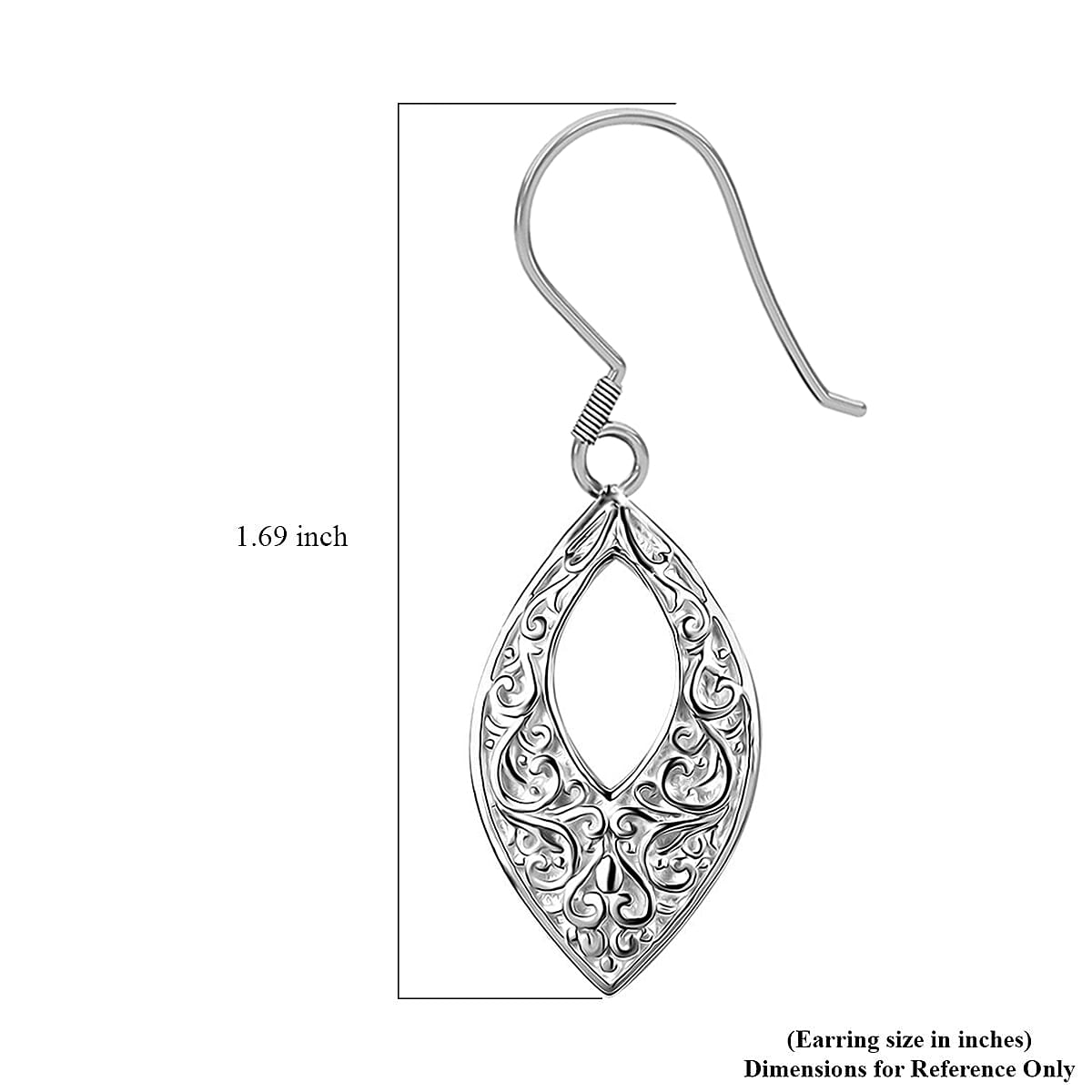 D'Joy Filigree Earrings in Sterling Silver 5.40 Grams