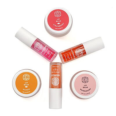 Set of 6 Lip Balm and Lip Oils - Mango, Strawberry & Passionfruit - 10ml